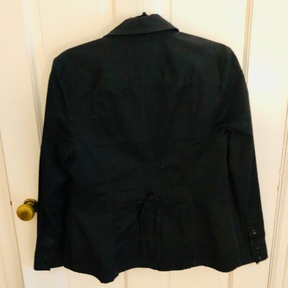 Black Willie Smith Classic Canvas Cotton/Spandex Blazer Jacket with Pockets - Picture 2 of 5